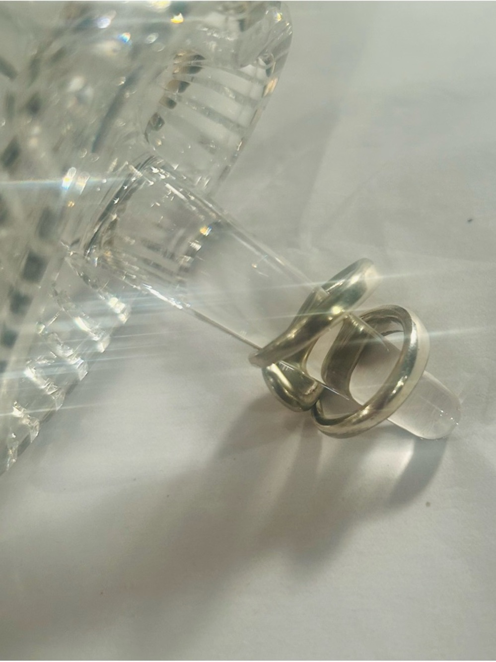 Silver Fork Ring - Double Band Design